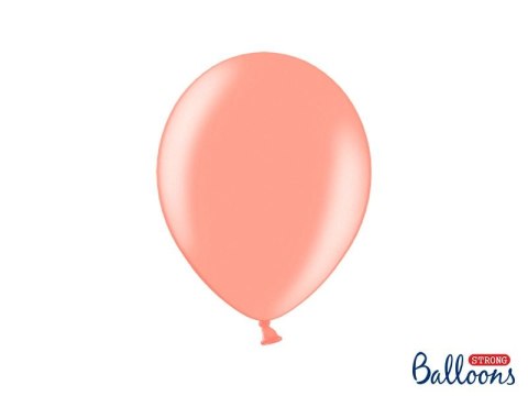 Balon gumowy Metallic Rose Gold 1op/100sztuk metalizowany 100 szt różowy metaliczny 270mm Strong Baloons (SB12M-019R)