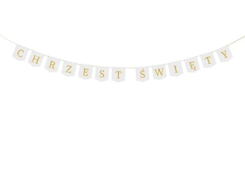 Baner Chrzest Święty, 2 m, biały Partydeco (GRL107-008)