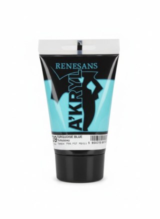 Farba akrylowa Turkusowy kolor: turkusowy 100ml Renesans (39)