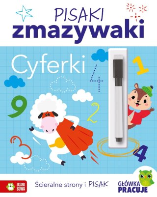 Książka dla dzieci Pisaki zmazywaki. Cyferki Zielona Sowa