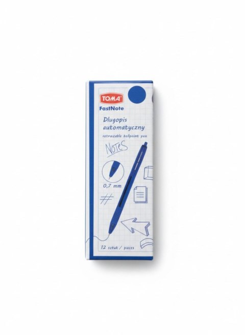 Długopis 1mm wkład niebieski 1,0mm Toma (TO - 030 1 2)