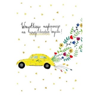 Kartka składana B6 KARNET B6 Ślub auto Henry (5907222713594)