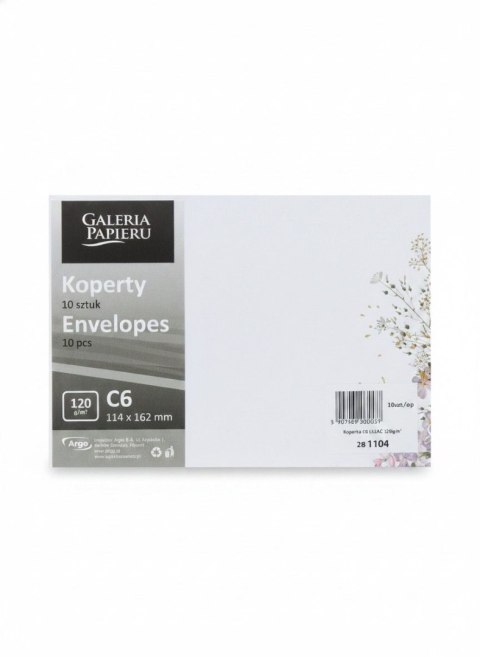 Koperta C6 lilac biała Galeria Papieru (281104) 10 sztuk