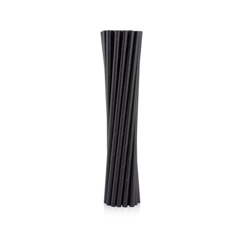 Słomka papierowe czarne 6x197 mm/12szt. 12 szt Godan (SG-RPCZ12)