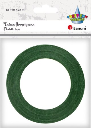 Taśma specjalnego przeznaczenia Craft-Fun Series taśma florystyczna 12x27 [mm x m] zielona Titanum (301/12)