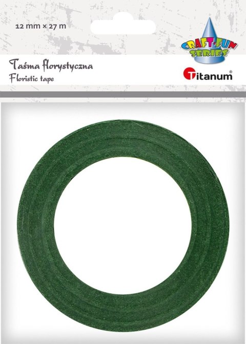 Taśma specjalnego przeznaczenia Craft-Fun Series taśma florystyczna 12x27 [mm x m] zielona Titanum (301/12)