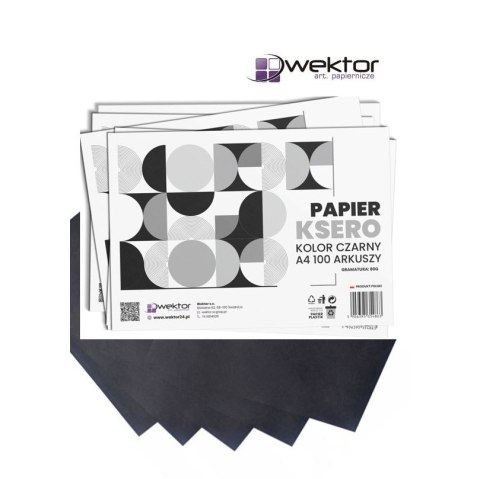 Papier kolorowy A4 CZARNY 100k. 80g Wektor (5906395354863)