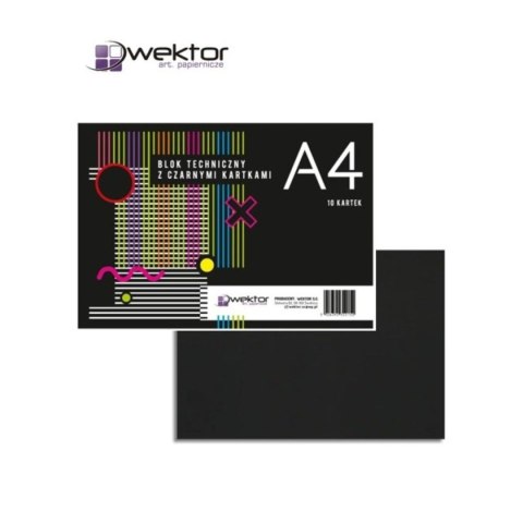 Blok techniczny A4 CZARNY 10k Wektor (5906395355150)