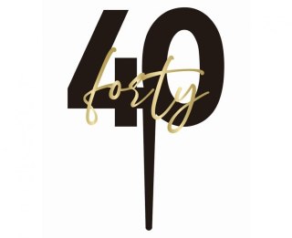 Dekoracja na tort Topper na tort 40. urodziny „forty" Godan (PF-TO40)