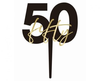 Dekoracja na tort Topper na tort 50. urodziny „fifty" Godan (PF-TO50)