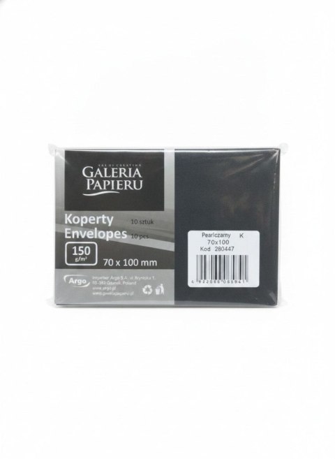 Koperta A7 pearl czarny czarna Galeria Papieru (280447) 10 sztuk