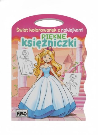 Książeczka edukacyjna Świat kolorowanek z naklejkami. Piękne księżniczki Niko