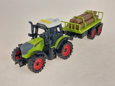 Traktor z przyczepą i drewnem, światło, dźwięk Adar (633339)