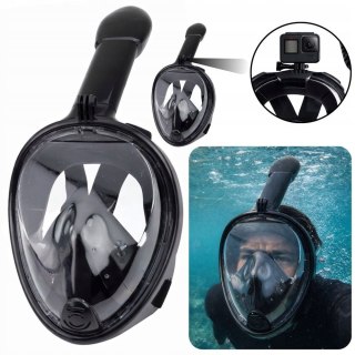 Maska pływacka DO SNORKELINGU PEŁNOTWARZOWA 180 STOPNI CZARNA Best Way (30666)