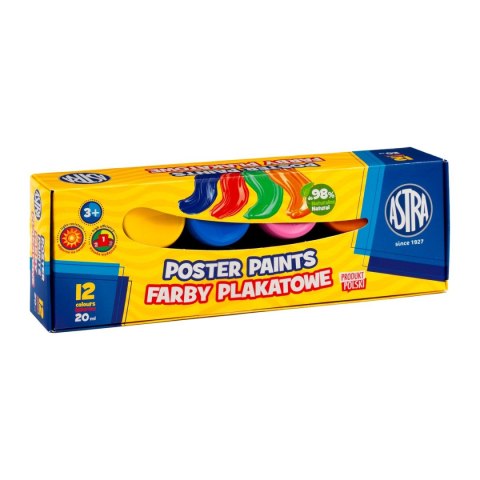 Farby plakatowe kolor: mix 20ml 12 kolor. Astra (301123043)