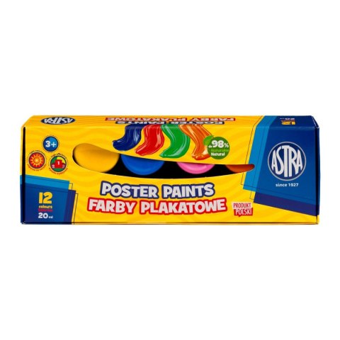 Farby plakatowe kolor: mix 20ml 12 kolor. Astra (301123043)
