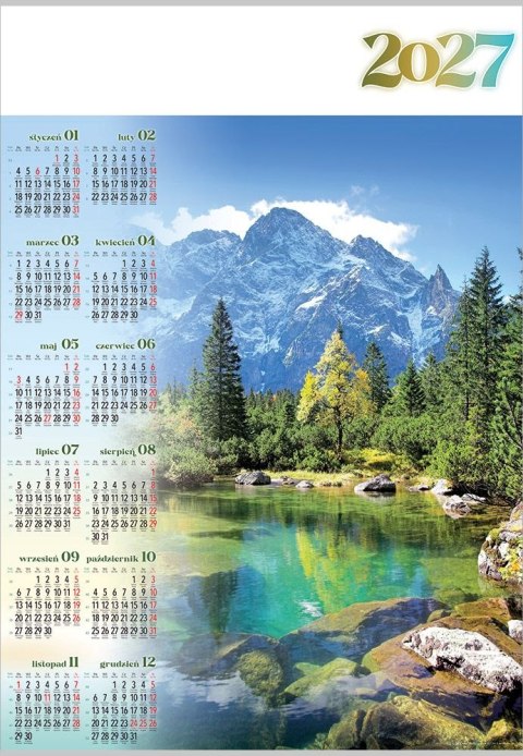 Kalendarz ścienny GÓRY plakatowy 607mm x 880mm Lucrum (PL01)
