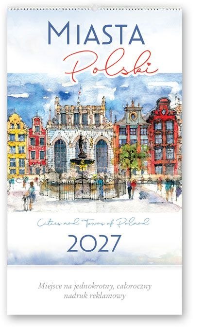Kalendarz ścienny MIASTA POLSKI 13-planszowe A3+ 320mm x 470mm Lucrum (RW05)