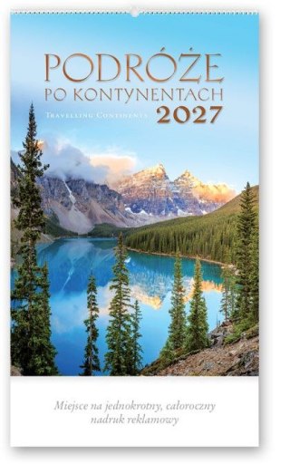 Kalendarz ścienny PODRÓŻE PO KONTYNENTACH 13-planszowe 320mm x 470mm Lucrum (RW11)