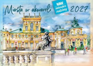 Kalendarz ścienny RODZINNY MIASTA W AKWARELI 13-KARTKOWY 280mm x 200mm Lucrum (WL5)