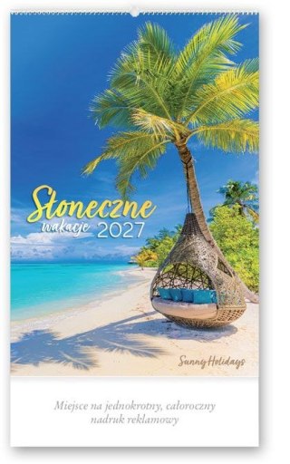 Kalendarz ścienny SŁONECZNE WAKACJE 13-planszowe A3+ 320mm x 470mm Lucrum (RW10)