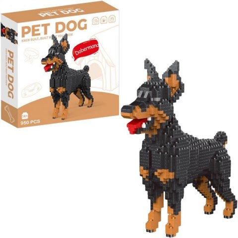 Klocki konstrukcyjne mini pies doberrman 950elementów Trifox (a-1490)
