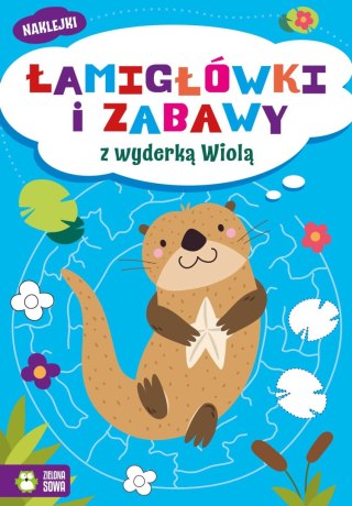 Książka dla dzieci Łamigłówki i zabawy z wyderką Wiolą Zielona Sowa