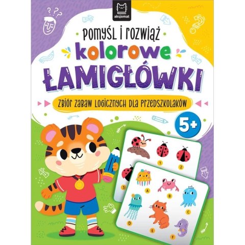 Książka dla dzieci Pomyśl i rozwiąż kolorowe łamigłówki Aksjomat