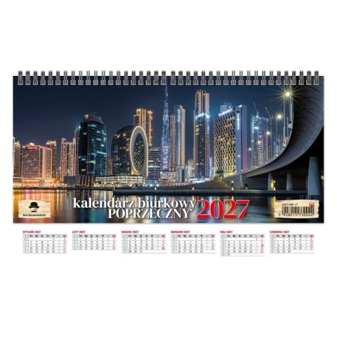 Kalendarz biurkowy poprzeczny 2027 tygodniowy A4 285mm x 135mm Pan Kalendarzyk (KBP-V)