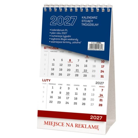 Kalendarz biurkowy stojący trójdzielny Wokół Nas (KB 037 B)