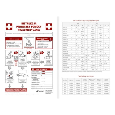 Kalendarz nauczyciela książkowy (terminarz) Nebraska z gumką granatowy A5 143mm x 204mm Wokół Nas (A5TN070B)
