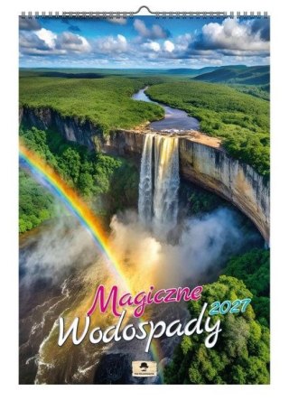 Kalendarz ścienny 2027 MAGICZNE WODOSPADY 470mm x 320mm Pan Kalendarzyk (A3 VD.13)