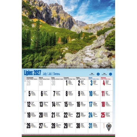 Kalendarz ścienny ALBUMOWY TATRY PO ZBÓJU 470mm x 320mm Pan Kalendarzyk (KSA V.5)