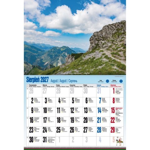 Kalendarz ścienny ALBUMOWY TATRY PO ZBÓJU 470mm x 320mm Pan Kalendarzyk (KSA V.5)