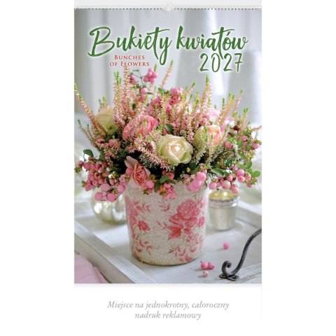 Kalendarz ścienny BUKIETY KWIATÓW 13-planszowe 320mm x 470mm Lucrum (RW13)