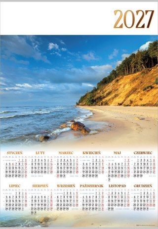 Kalendarz ścienny KLIF plakatowy A4 607mm x 880mm Lucrum (PL02)