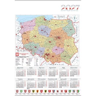 Kalendarz ścienny MAPA plakatowy A4 607mm x 880mm Lucrum (PL15)