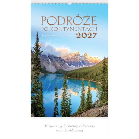Kalendarz ścienny PODRÓŻE PO KONTYNENTACH 13-planszowe 320mm x 470mm Lucrum (RW11)