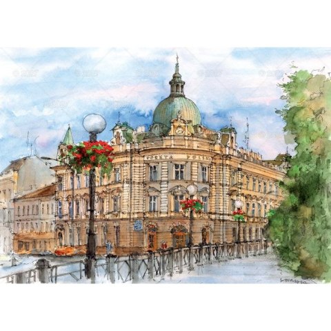 Kalendarz ścienny RODZINNY MIASTA W AKWARELI 13-KARTKOWY 280mm x 200mm Lucrum (WL5)
