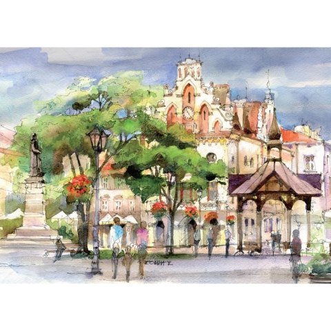 Kalendarz ścienny RODZINNY MIASTA W AKWARELI 13-KARTKOWY 280mm x 200mm Lucrum (WL5)