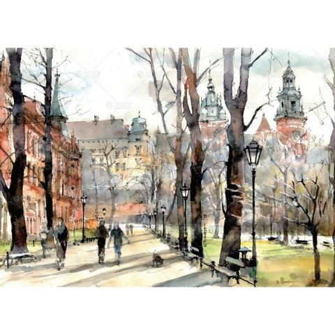 Kalendarz ścienny RODZINNY MIASTA W AKWARELI 13-KARTKOWY 280mm x 200mm Lucrum (WL5)