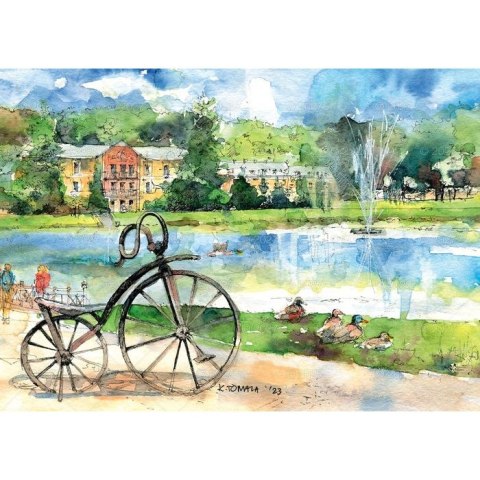 Kalendarz ścienny RODZINNY MIASTA W AKWARELI 13-KARTKOWY 280mm x 200mm Lucrum (WL5)