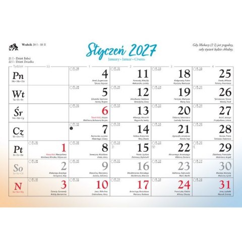 Kalendarz ścienny WAKACYJNE KRAJOBRAZY 13-planszowe 320mm x 470mm Lucrum (RW11\2)
