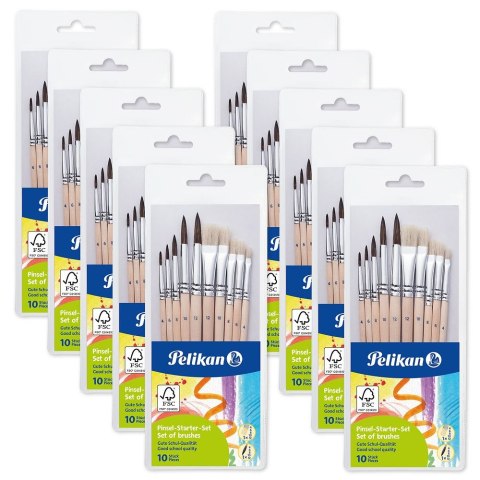 Pędzel 5 płaskich + 5 okrągłych nr 5 Pelikan (400191587)