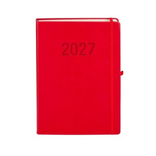 Kalendarz książkowy (terminarz) 2027 MEMOFIX dziennyy A4 Antra (czerwony)