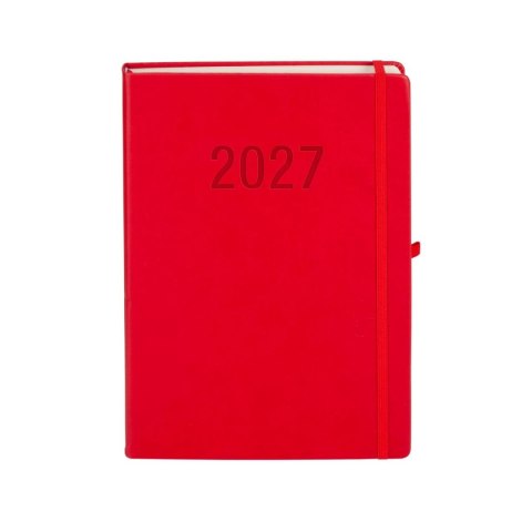 Kalendarz książkowy (terminarz) 2027 MEMOFIX dziennyy A4 Antra (czerwony)