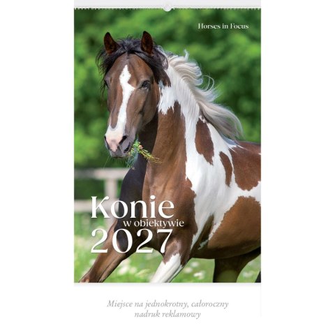 Kalendarz ścienny KONIE WOBIEKTYWIE 13-planszowe 320mm x 470mm Lucrum (RW14)