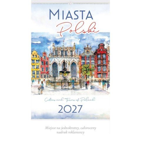 Kalendarz ścienny MIASTA POLSKI 13-planszowe A3+ 320mm x 470mm Lucrum (RW05)