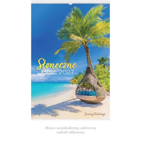Kalendarz ścienny SŁONECZNE WAKACJE 13-planszowe A3+ 320mm x 470mm Lucrum (RW10)