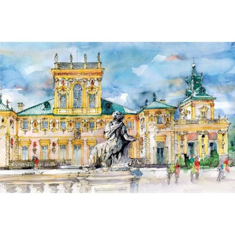 Kalendarz ścienny notatnikowy 2027 aKWARELE Z POLSKI 220mm x 490mm Lucrum (WN04)